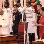 सीतारमण के भारत में रक्षा मंत्री के रूप में शपथ ग्रहण करते हुए !