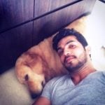 अर्जुन बिजलानी अपने कुत्ते के साथ 