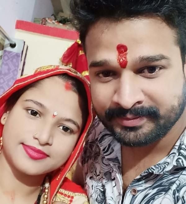 Ritesh Pandey with his sister