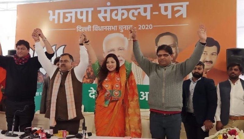 Sweety Chhabra joining the Bharatiya Janata Party in 2020