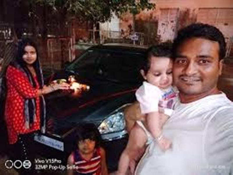 Shyam Dehati with his Maruti Suzuki Baleno car