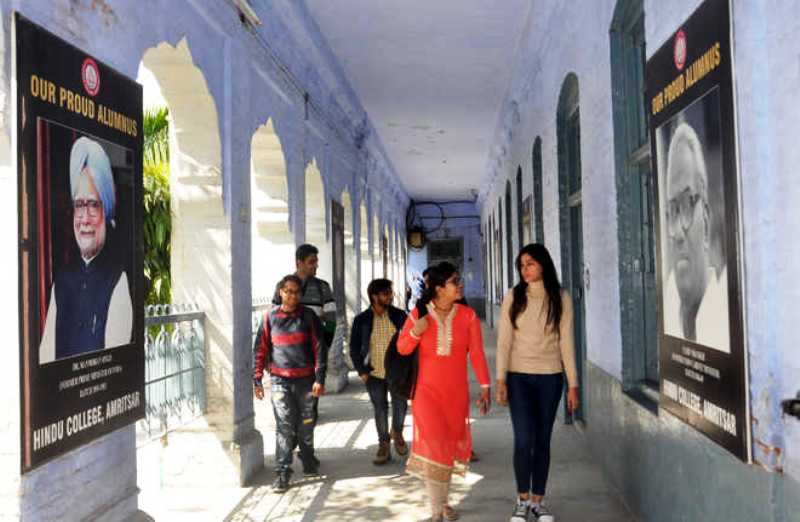 A Portrai of Manmohan Singh in The Corridors of Hindu College Amritsar