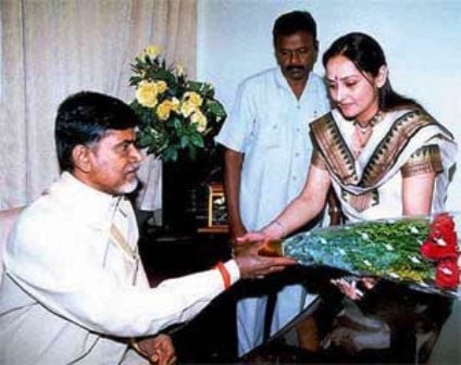 Jaya Prada with Chandrababu Naidu