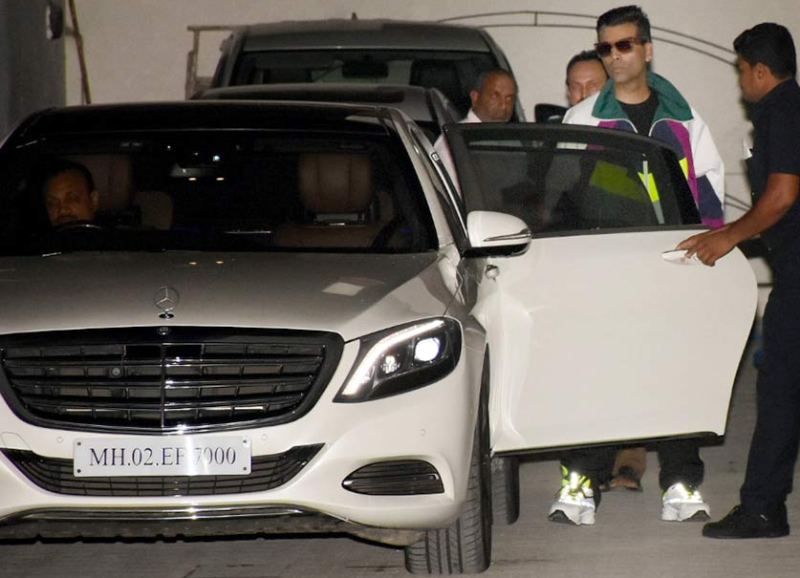 Karan Johar with his Mercedes Benz 1 car
