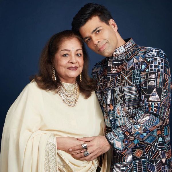 Karan Johar with his mother