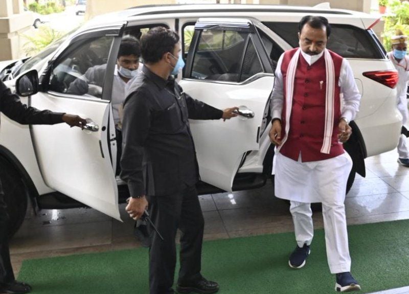 Keshav Prasad Maurya with his Toyota Fortuner car