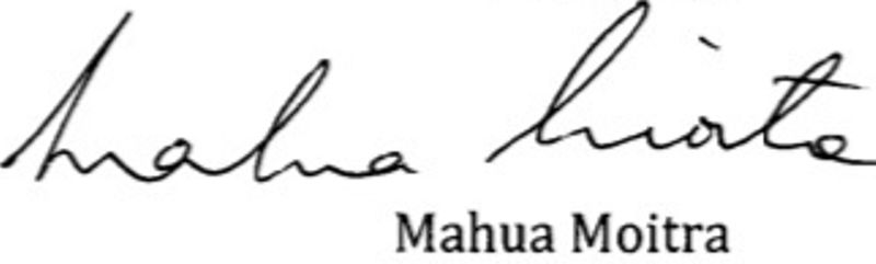 Mahua Moitra's signature