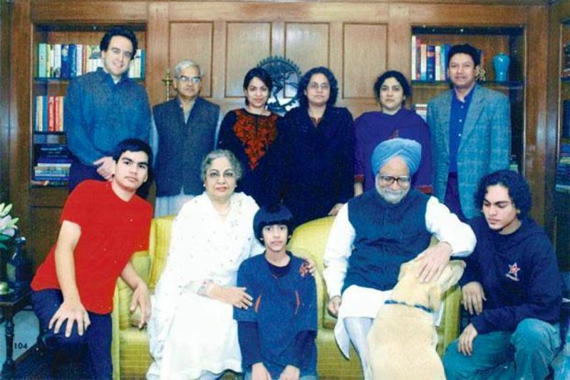 Manmohan Singh with his family