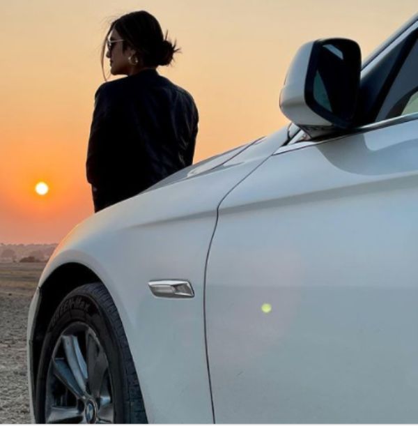 Nusrat Jahan with her BMW car