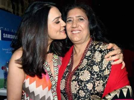 Preity Zinta with her mother Nilprabha Zinta