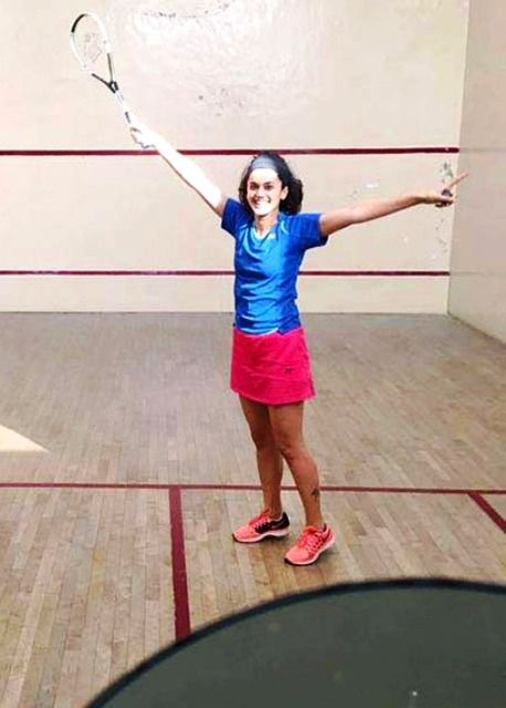 Taapsee Pannu playing squash