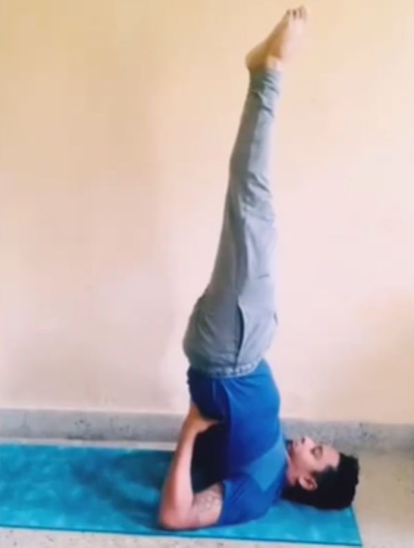 Atanu Das doing a yoga