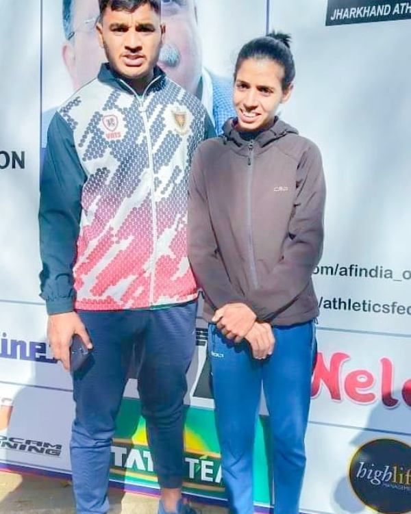 Bhawna Jat with coach Gurmukh Sihag