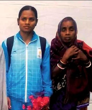 Dutee Chand with her mother Akhuji Chand