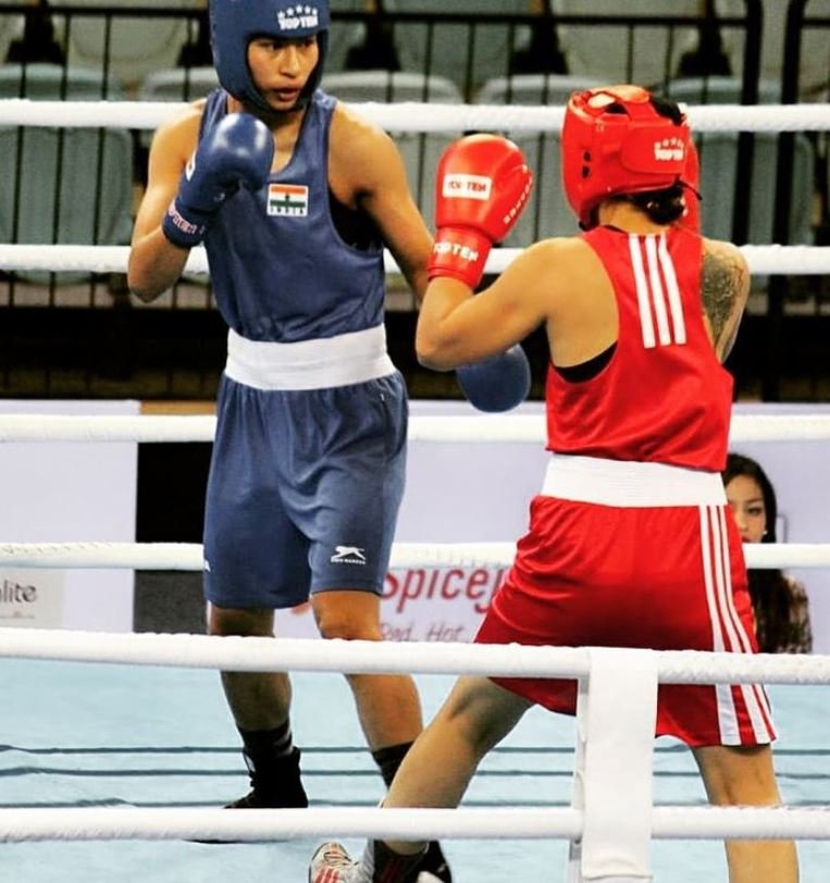 Lovlina Borgohain during a boxing event
