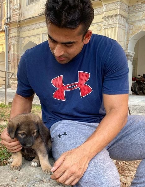 Shivpal Singh with his pet dog