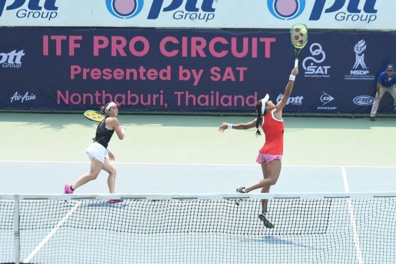ANkita while playing at ITF Circuit at Thailand