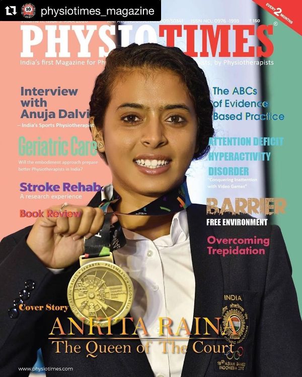 Ankita Raina on the cover page of a sports magazine