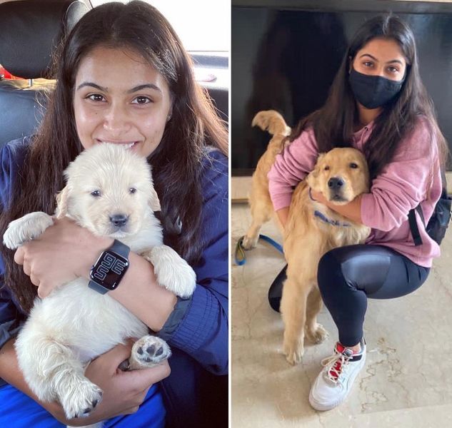 Manu Bhaker with her pet dogs