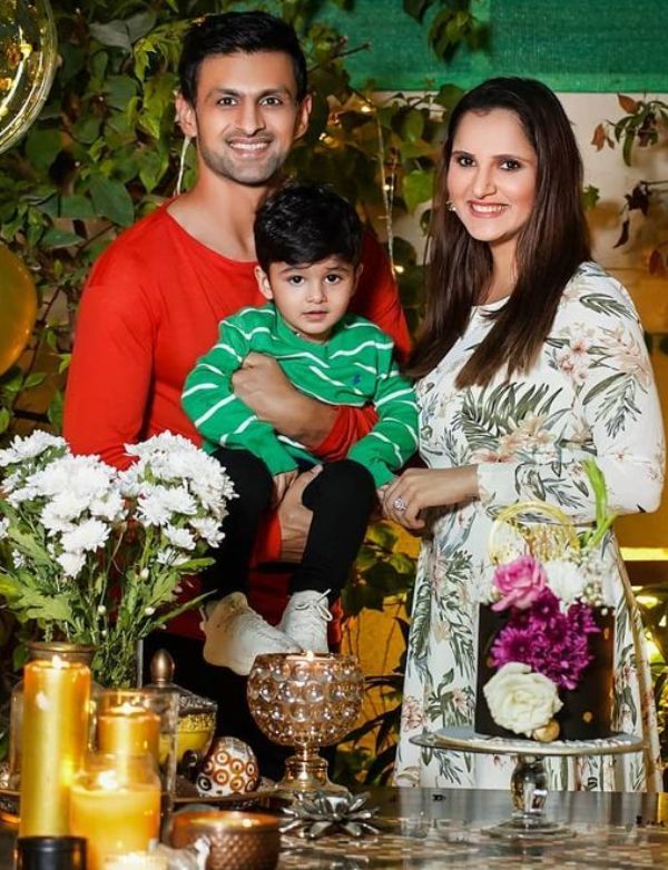 Sania Mirza with her son and husband