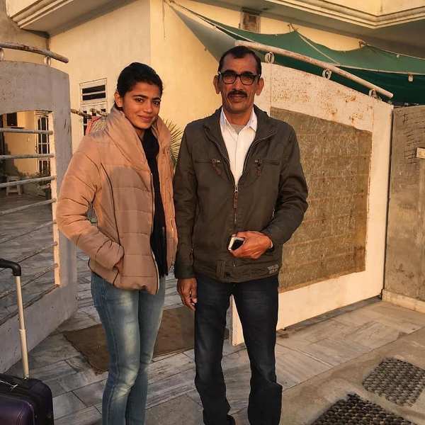 Savita Punia with her father