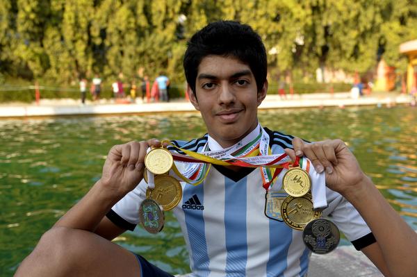 Srihari Nataraj medals from Khelo India Youth Games 2019