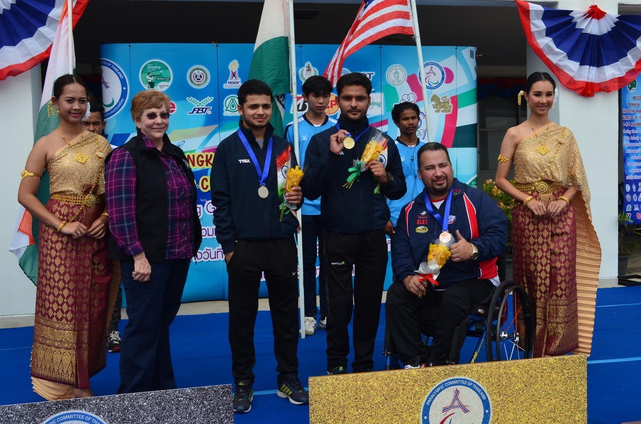 Manish Narwal after winning the Gold medal at the Bangkok 2017 World Shooting Para Sport
