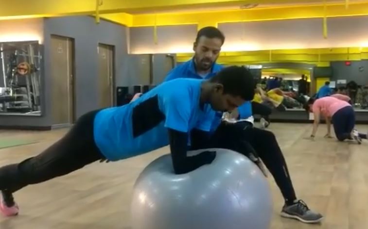 Nishad Kumar while gymming
