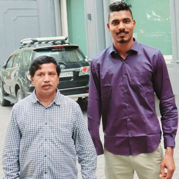 Nishad Kumar with coach Satyanarayan