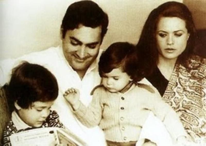 Priyanka Gandhi with her parents