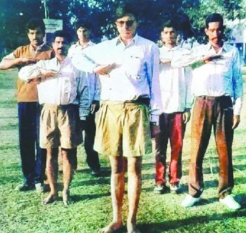 Pushkar Singh Dhami during his time in RSS