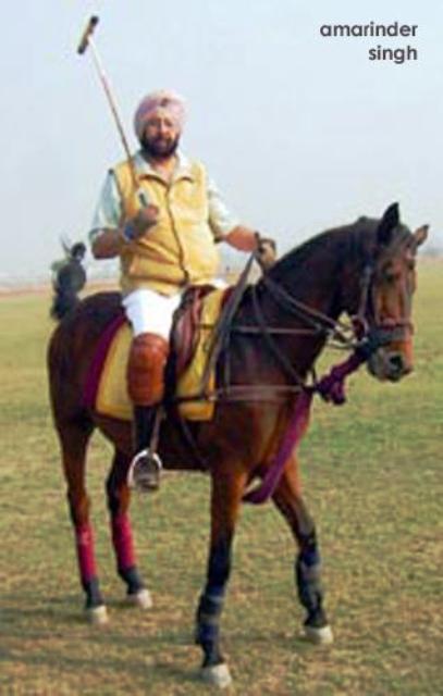 Amarinder Singh playing Polo
