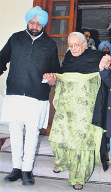 Amarinder Singh with his mother