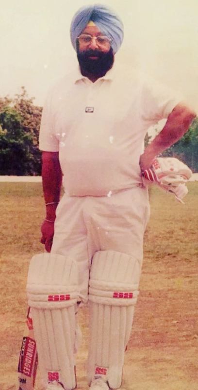 Captain Amarinder Singh playing cricket
