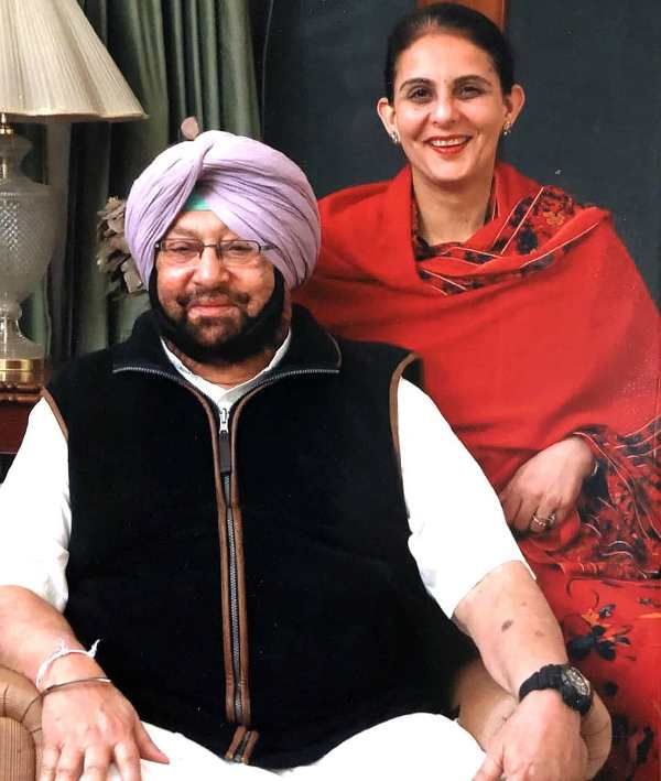 Captain Amarinder Singh with his wife