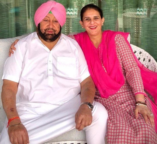Captain Amarinder Singh with his daughter