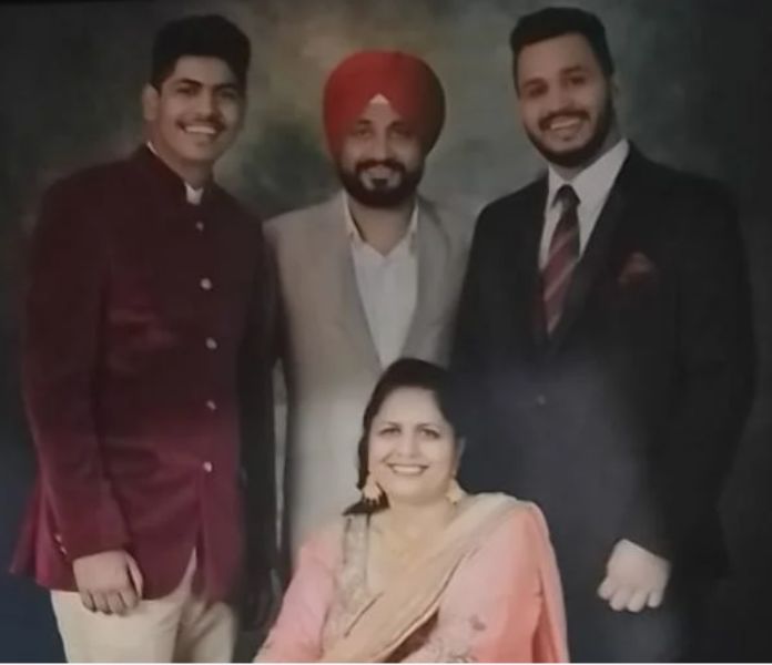 Charanjit Singh Channi with his wife and two sons