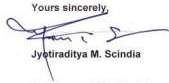 Jyotiraditya Scindia's signature