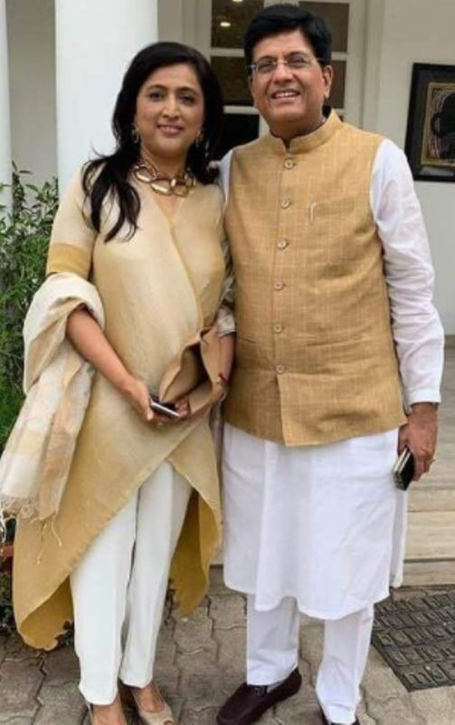 Piyush Goyal with his wife