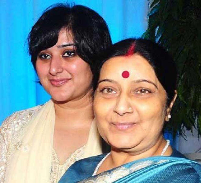 Sushma Swaraj with her daughter