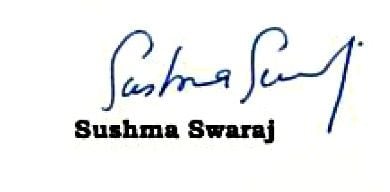 Sushma Swaraj's signature