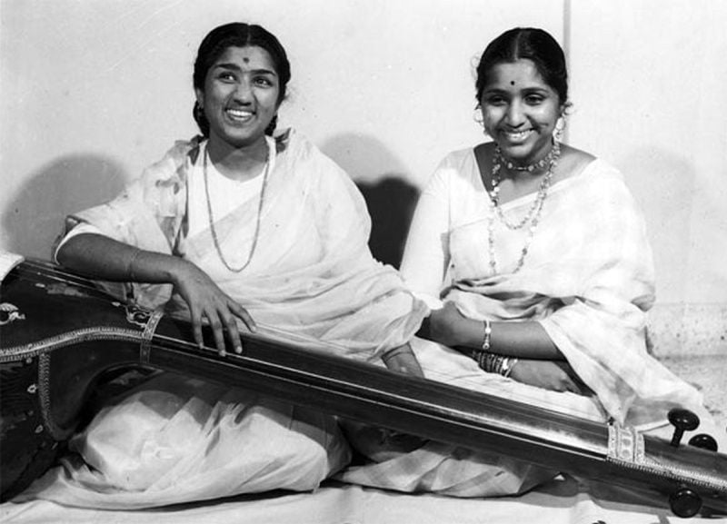 Asha Bhosle with Lata Mangeshkar