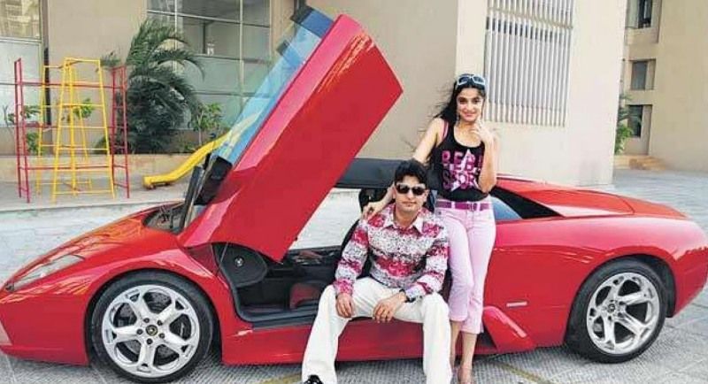 Divya Khosla Kumar with her Ferrari car