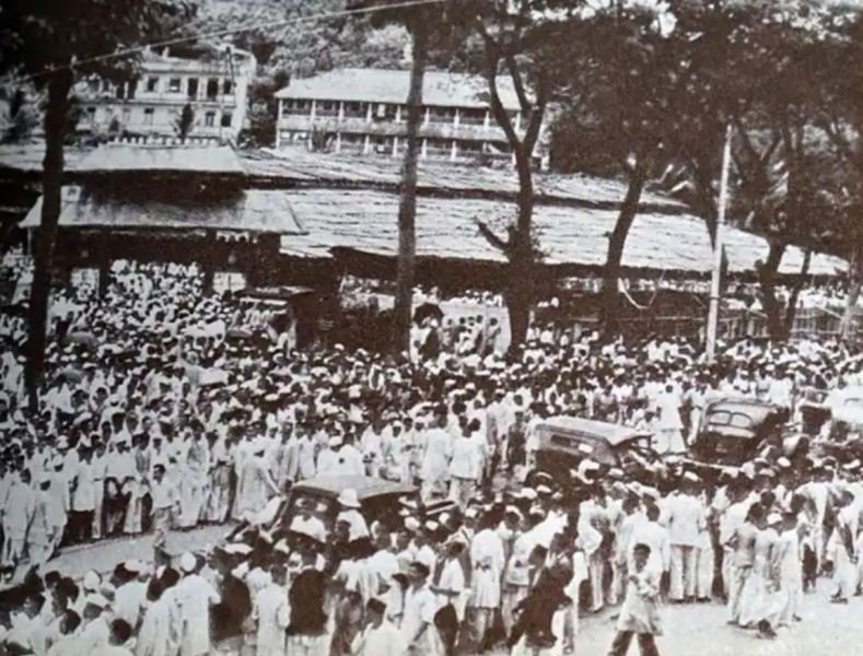 Gowalia Tank Maidan Mumbai during the Quit India Movement headed by Mahatma Gandhi