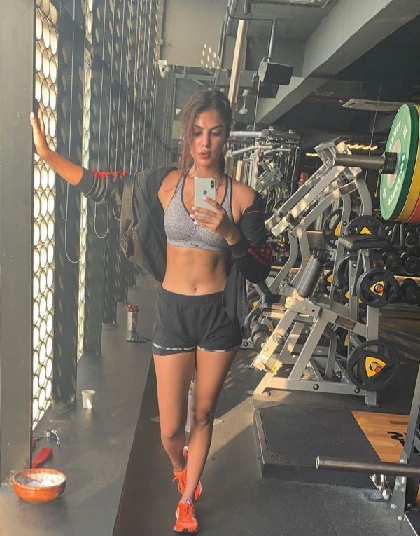 Rhea Chakraborty inside a gym