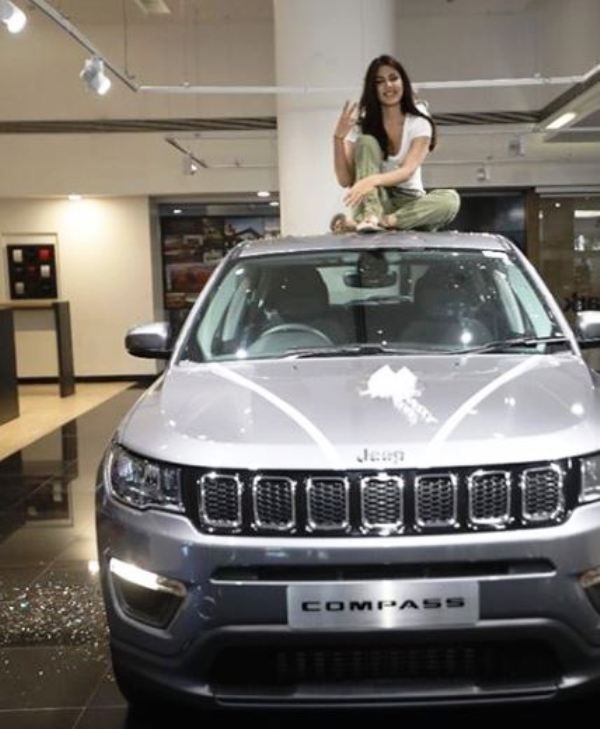 Rhea Chakraborty with her Jeep