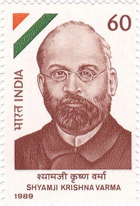 Shyamji Krishna Varma on the postal stamp of India issued in 1989
