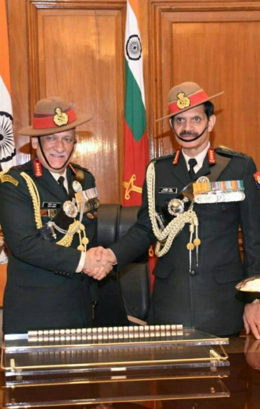 Bipin Rawat taking charge as the Chief of Army Staff from Dalbir Singh Suhag