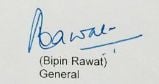 Bipin Rawat's signature