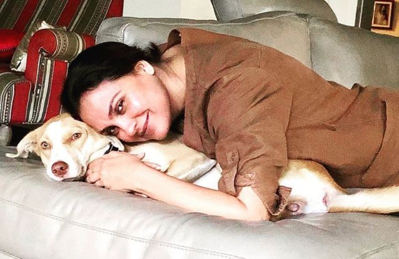 Lara Dutta with her pet dog